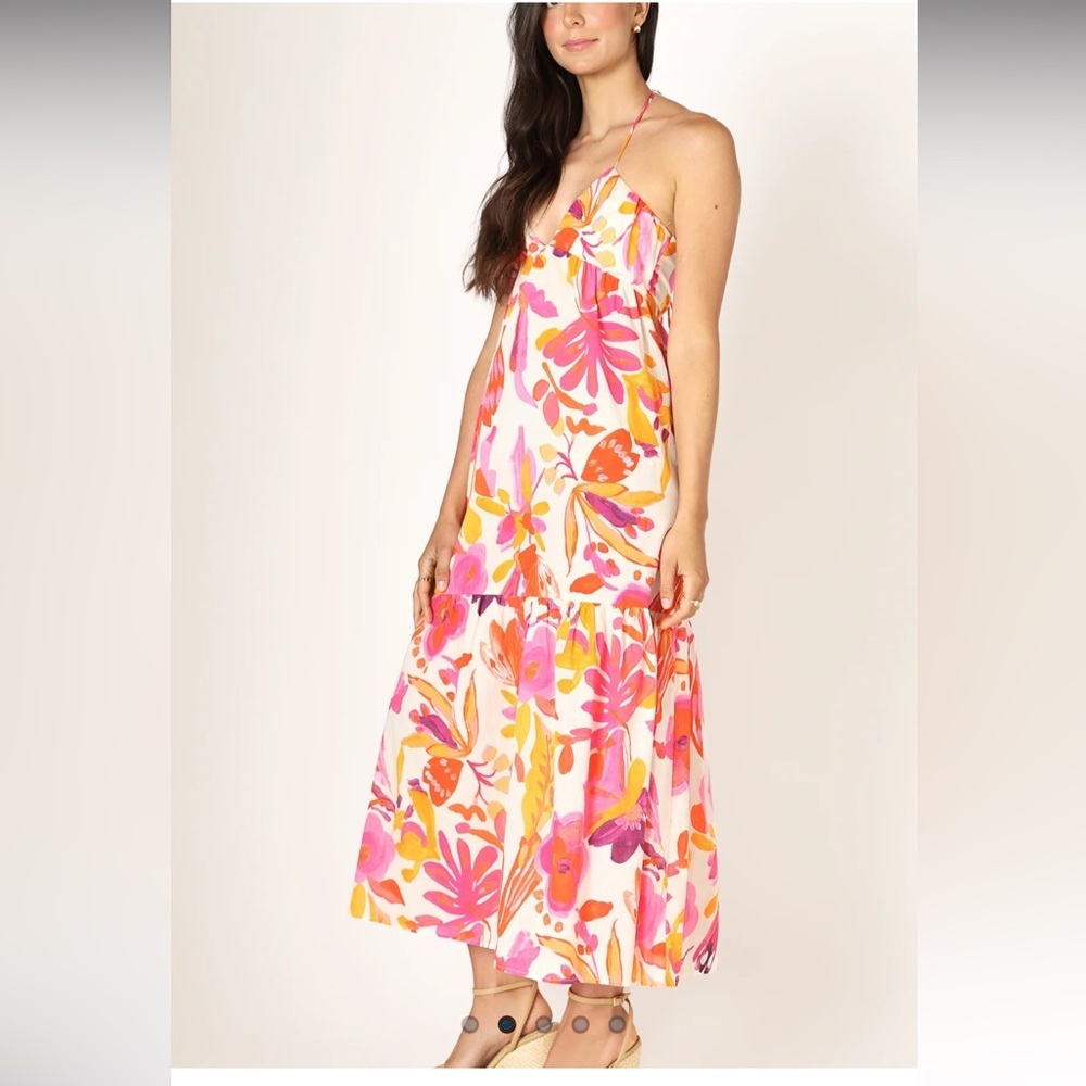 ZARA WOMEN LONG PRINT HATER NECK COTTON DRESS - Picture 2 of 11